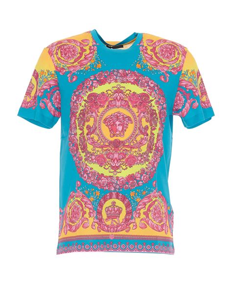 versace fluo barocco shirt